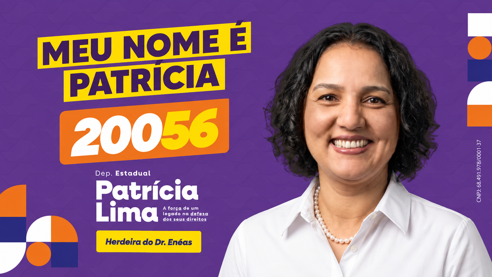 Patrícia Lima, candidata a Deputada Estadual, número 20056